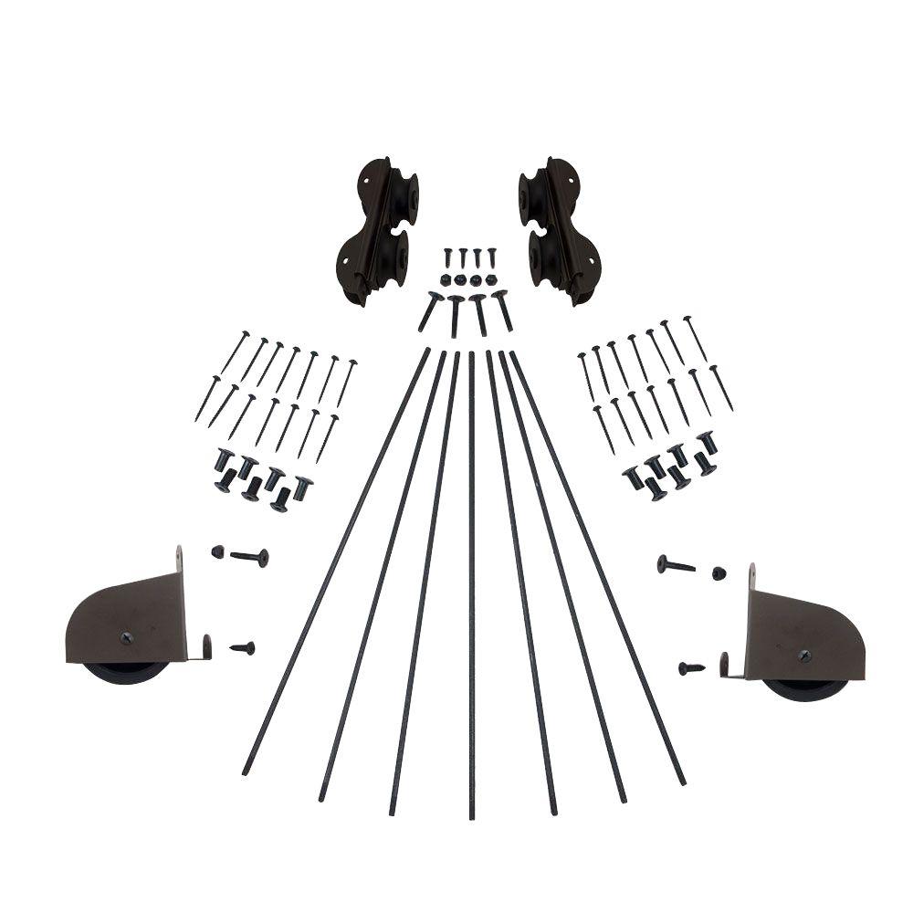 Quiet Glide Oil Rubbed Bronze Contemporary Rolling Ladder Hardware Kit