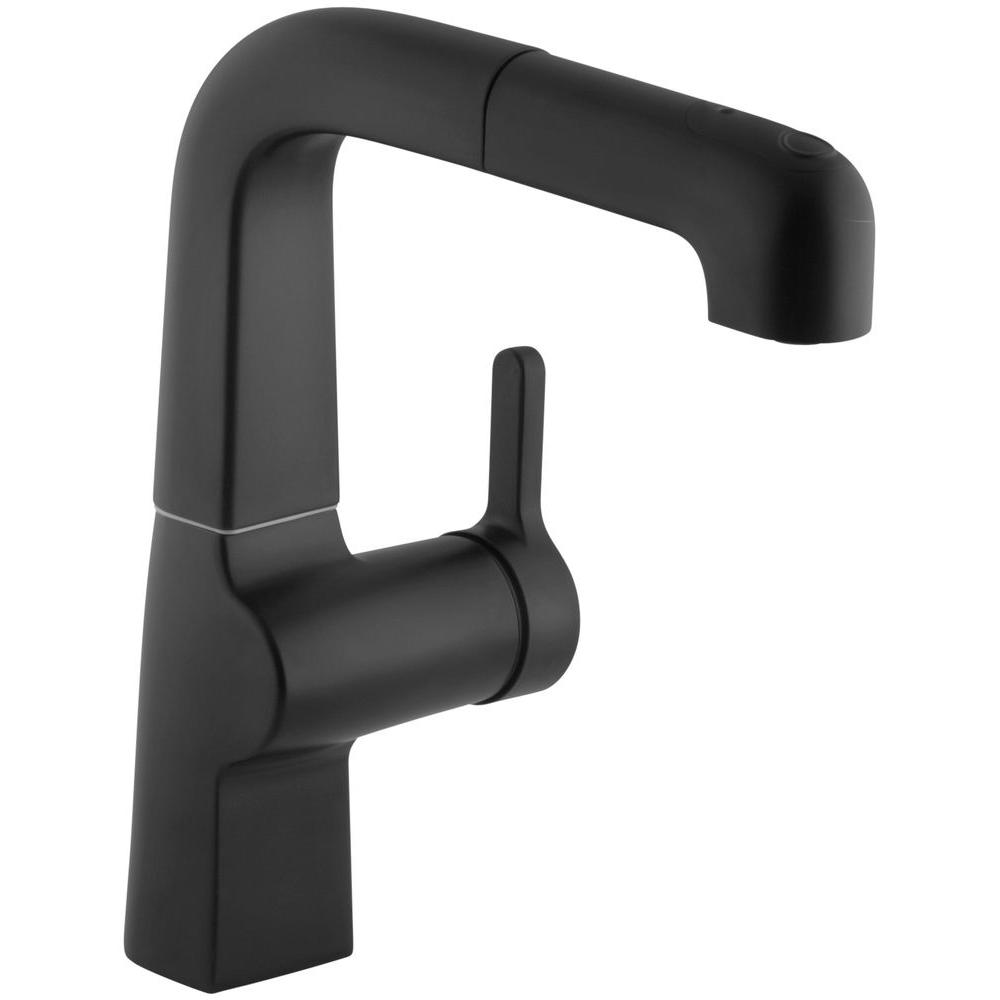 KOHLER Evoke SingleHandle PullOut Sprayer Kitchen Faucet In Matte