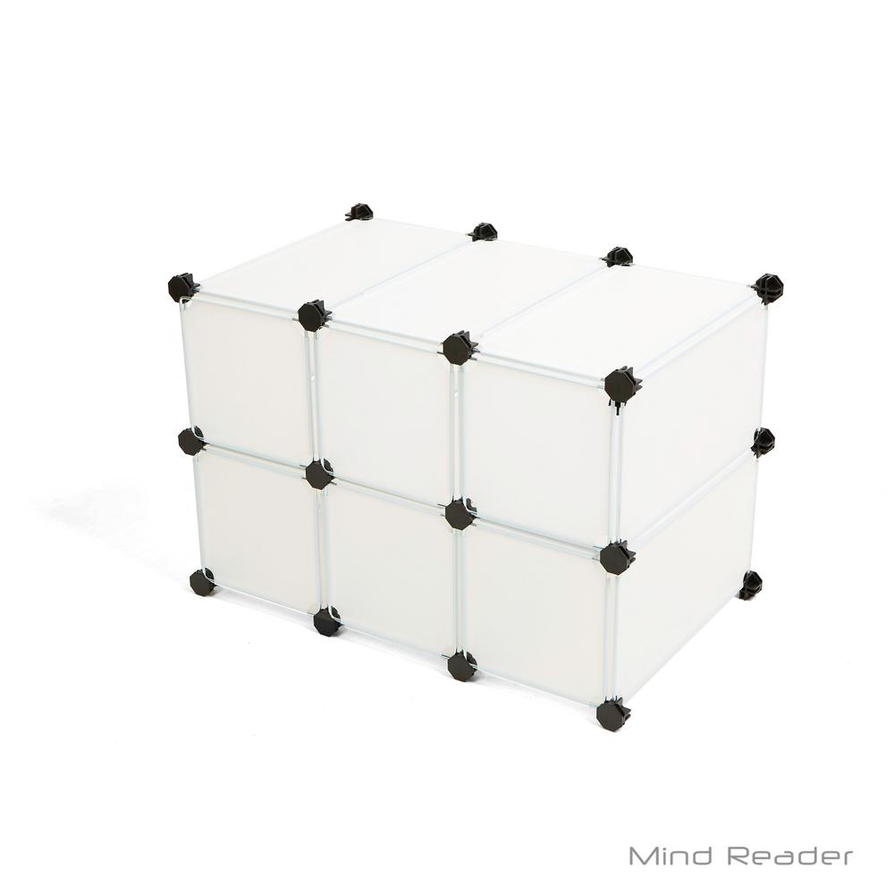 Mind Reader 16 54 In W X 24 21 In H White Stackable 6 Cube