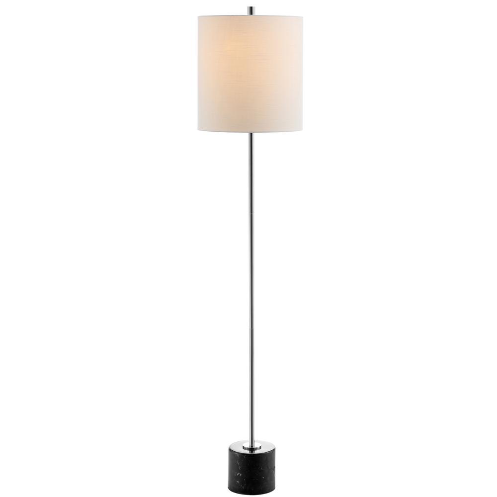 Levitt 60 5 In Marble Metal Led Floor Lamp Black Chrome