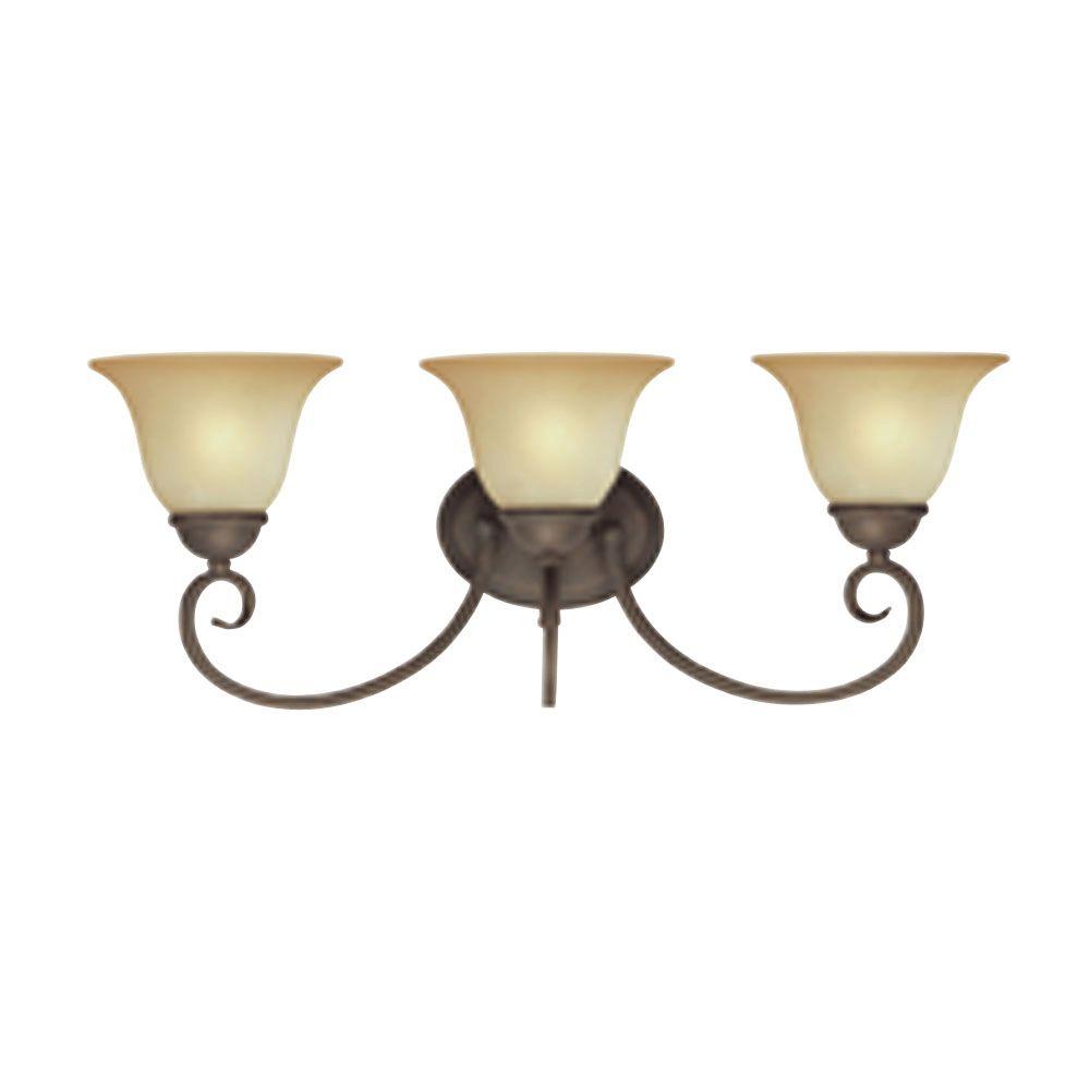 Hampton Bay 3Light Antique Bronze Round Ceiling/Wall Fixture with