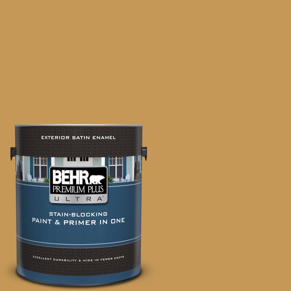 BEHR MARQUEE 1 gal. ICC100 Eastern Amber Satin Enamel Exterior Paint