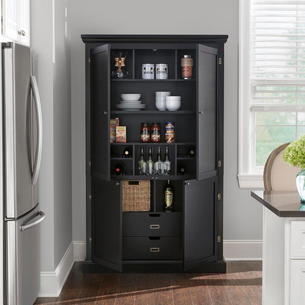 Home Decorators Collection Prescott Black Modular 2 Shelf Pantry