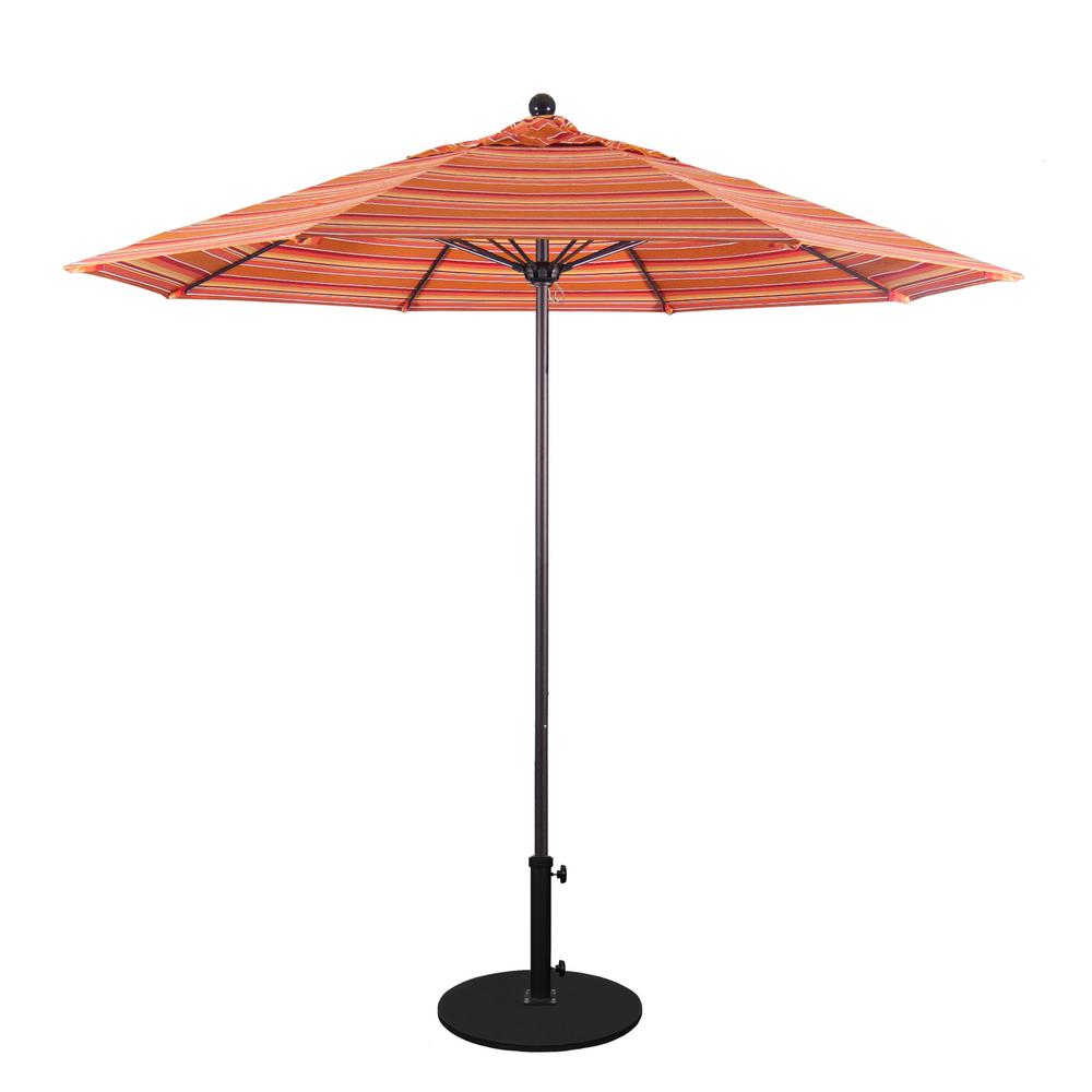 Striped Rust Resistant Patio Umbrellas Patio Furniture The Home Depot