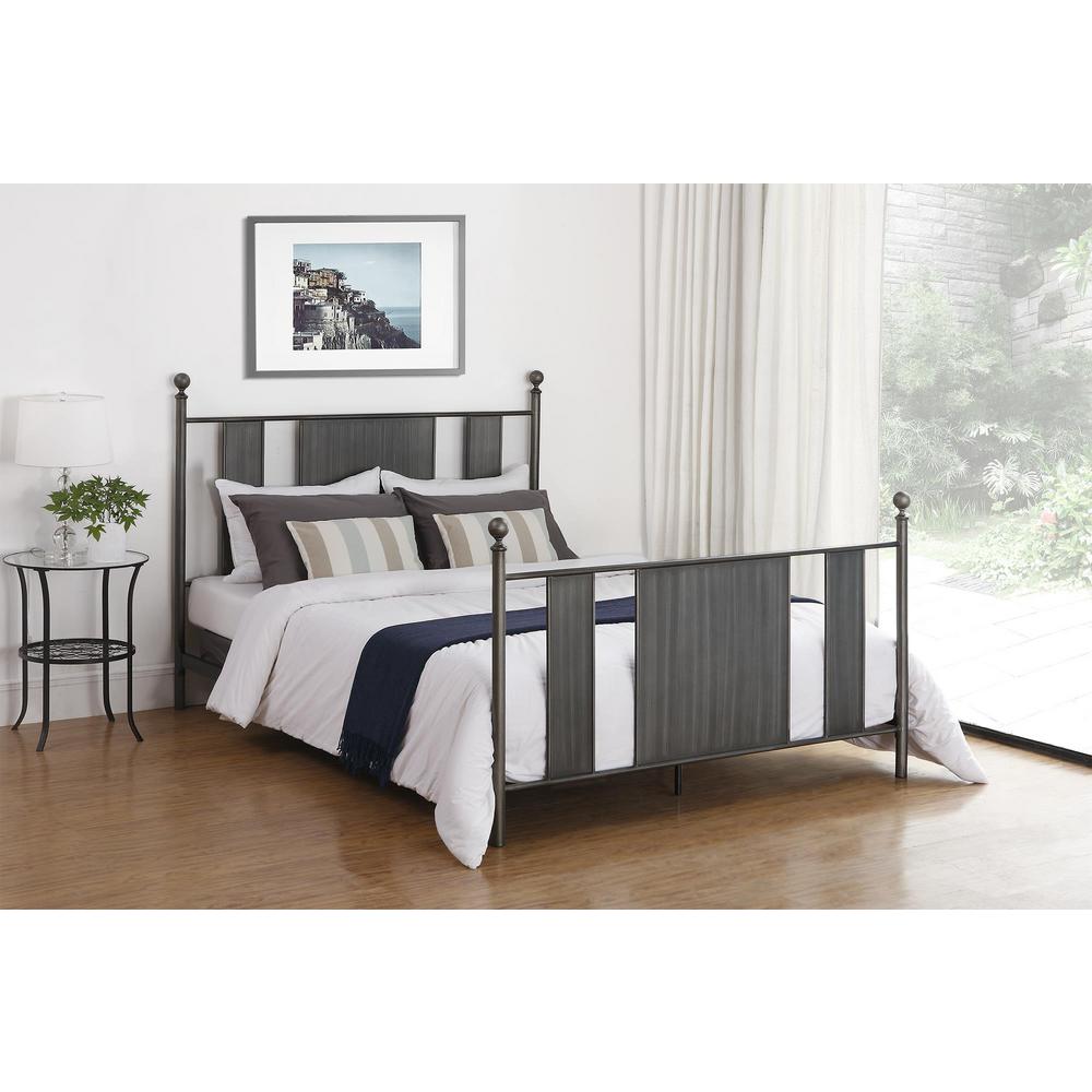 Dhp Athena Brushed Nickel Queen Bed Frame 4048447 The Home Depot Athena Brushed Nickel Queen Bed Frame