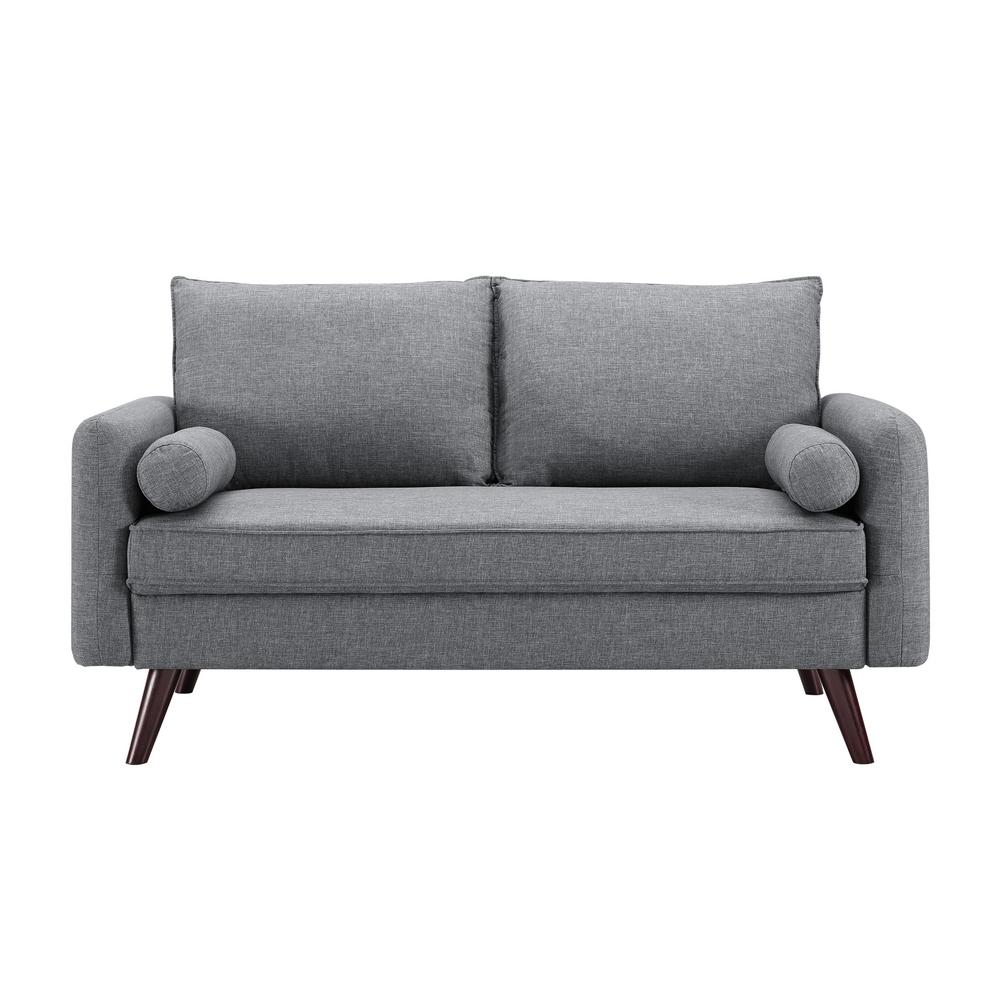 Lifestyle Solutions Callie Mid Century Grey Modern Loveseat Callie