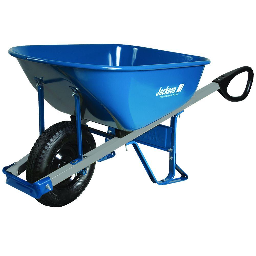 Jackson 6 cu. ft. Heavy Gauge Seamless Steel Wheelbarrow with Total