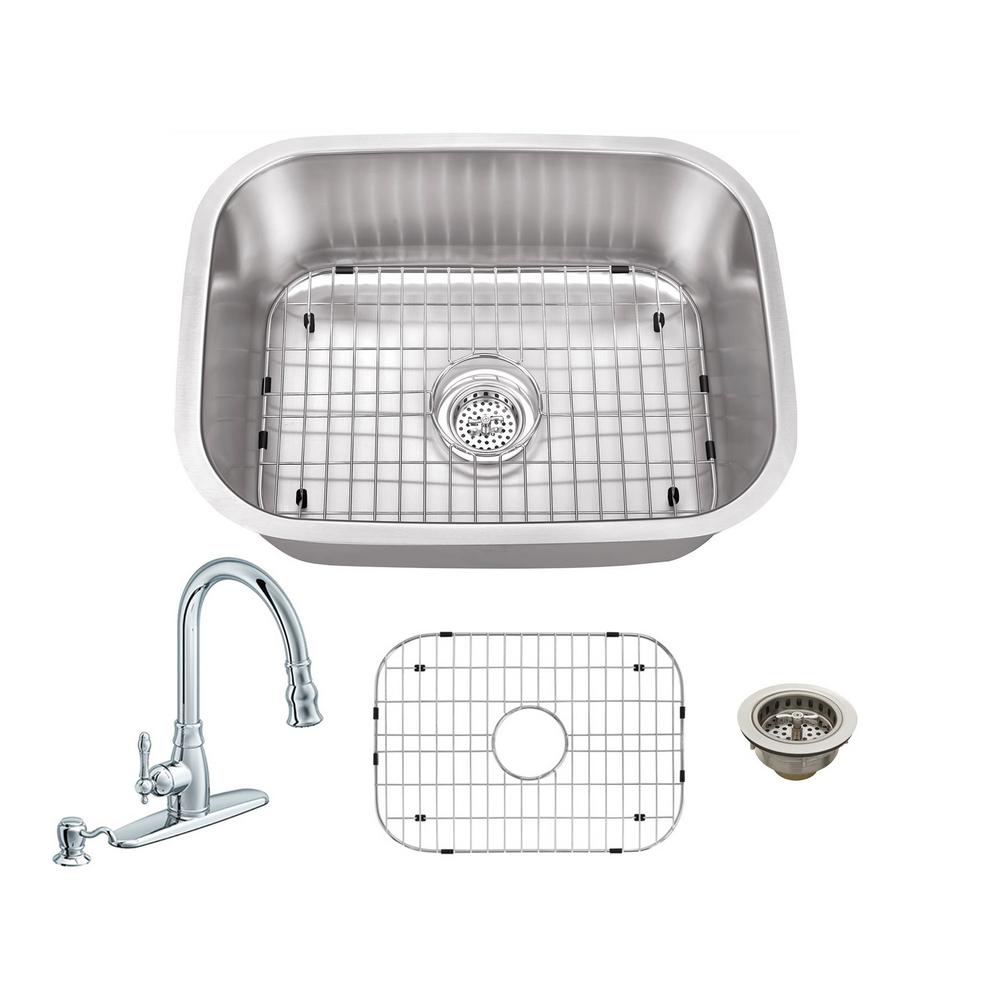 Schon Kitchen Sink Design Ideas Schon All In One Undermount Stainless Steel 24 Single Bowl 4 Sc505018 Double Kitchen Sink