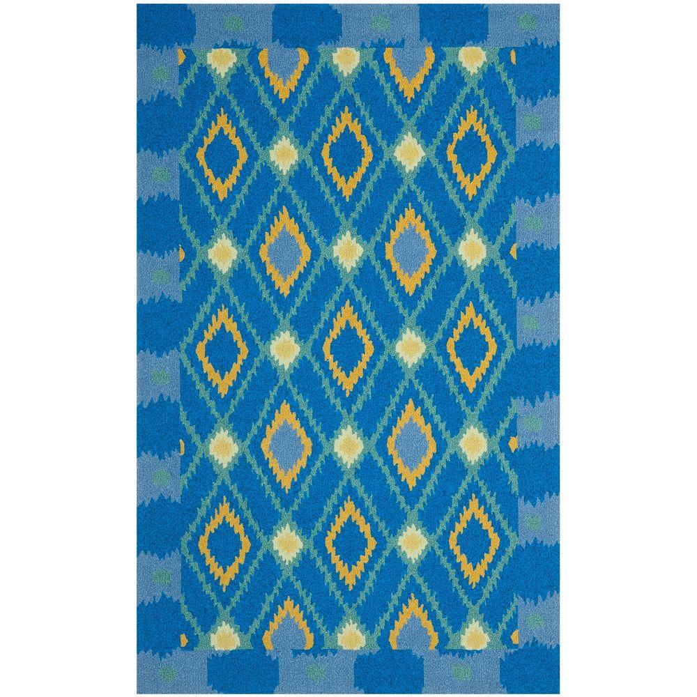 Safavieh Four Seasons Indigo/Yellow 5 ft. x 8 ft. Indoor/Outdoor Area