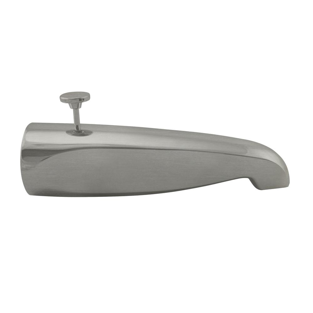 Westbrass 81/2 in. Brass Rear Diverter Tub Spout, Satin NickelD311107 The Home Depot