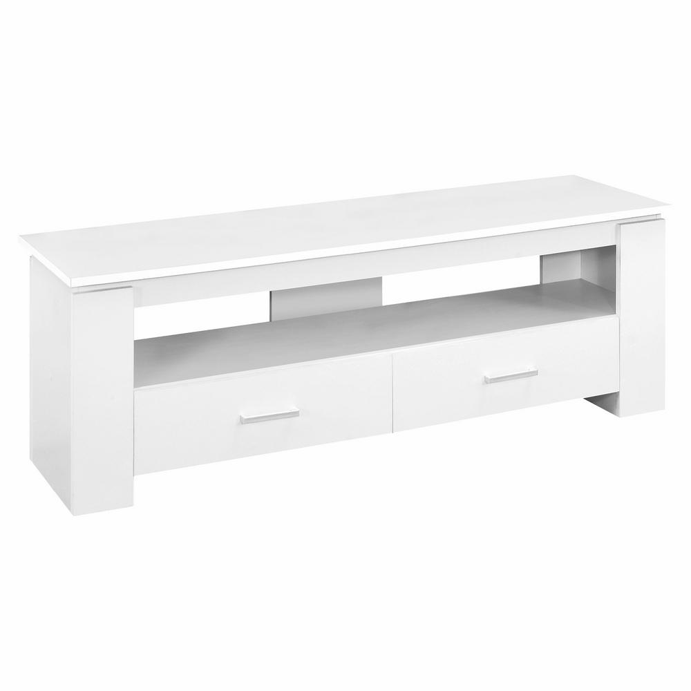Manhattan Comfort Smart White Low 27.55 in. Wide TV Stand