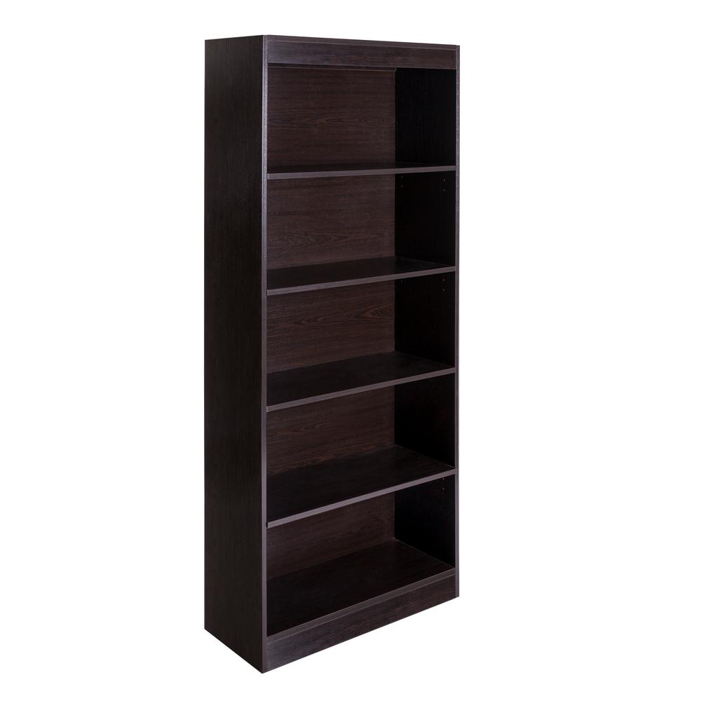 OneSpace Essential Espresso 5Tier Book Shelf50LD01ESSHLF The Home
