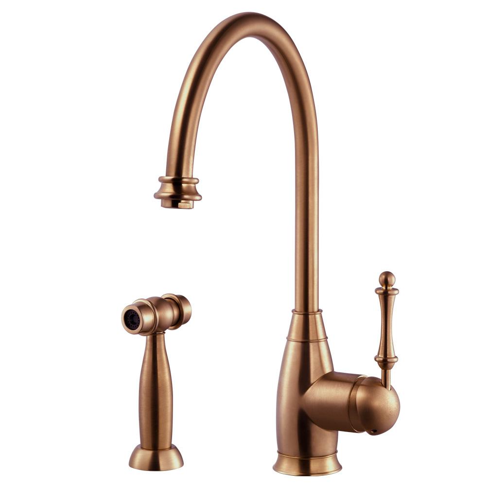 Copper Kitchen Faucets The Home Depot Charlotte Traditional Single Handle Standard Kitchen Faucet