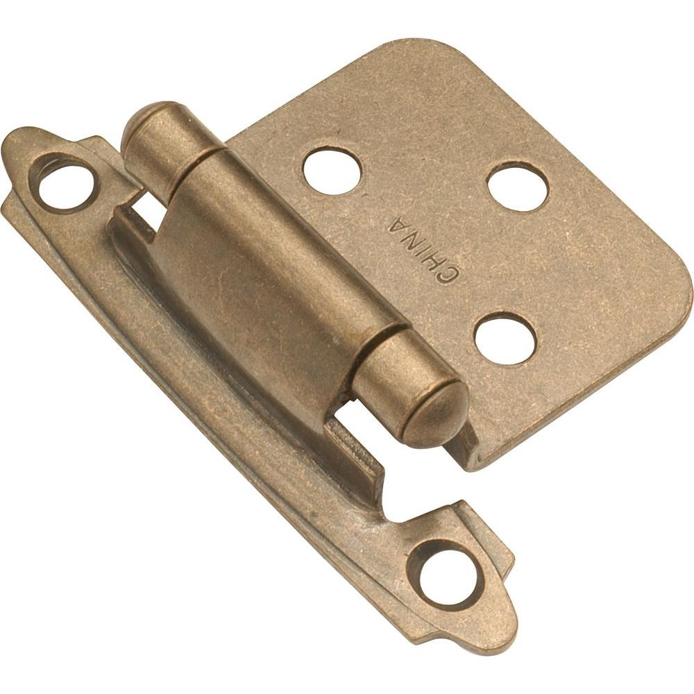 Hickory Hardware Deco Antique Brass Surface Self Closing Hinge 2