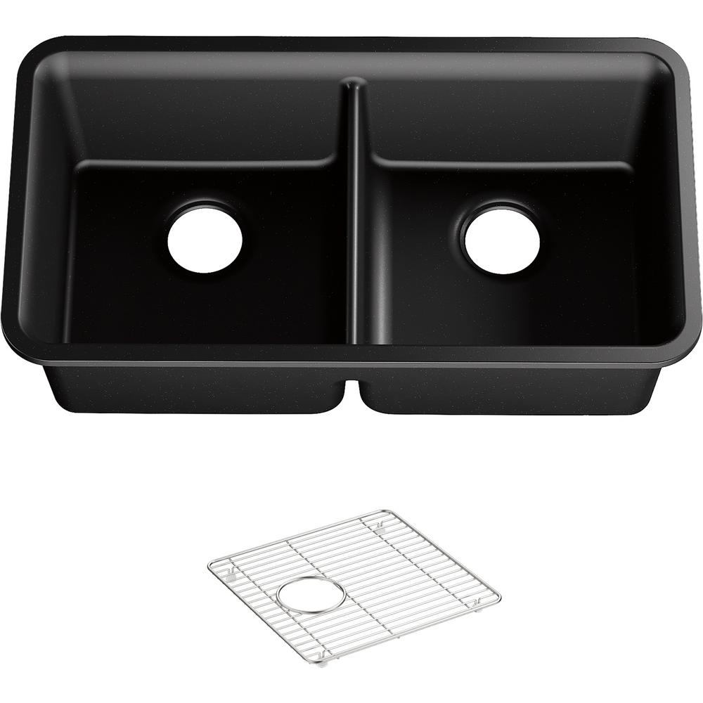 undermount sink kitchen kohler matte composite granite double cairn cm1 bowl sinks