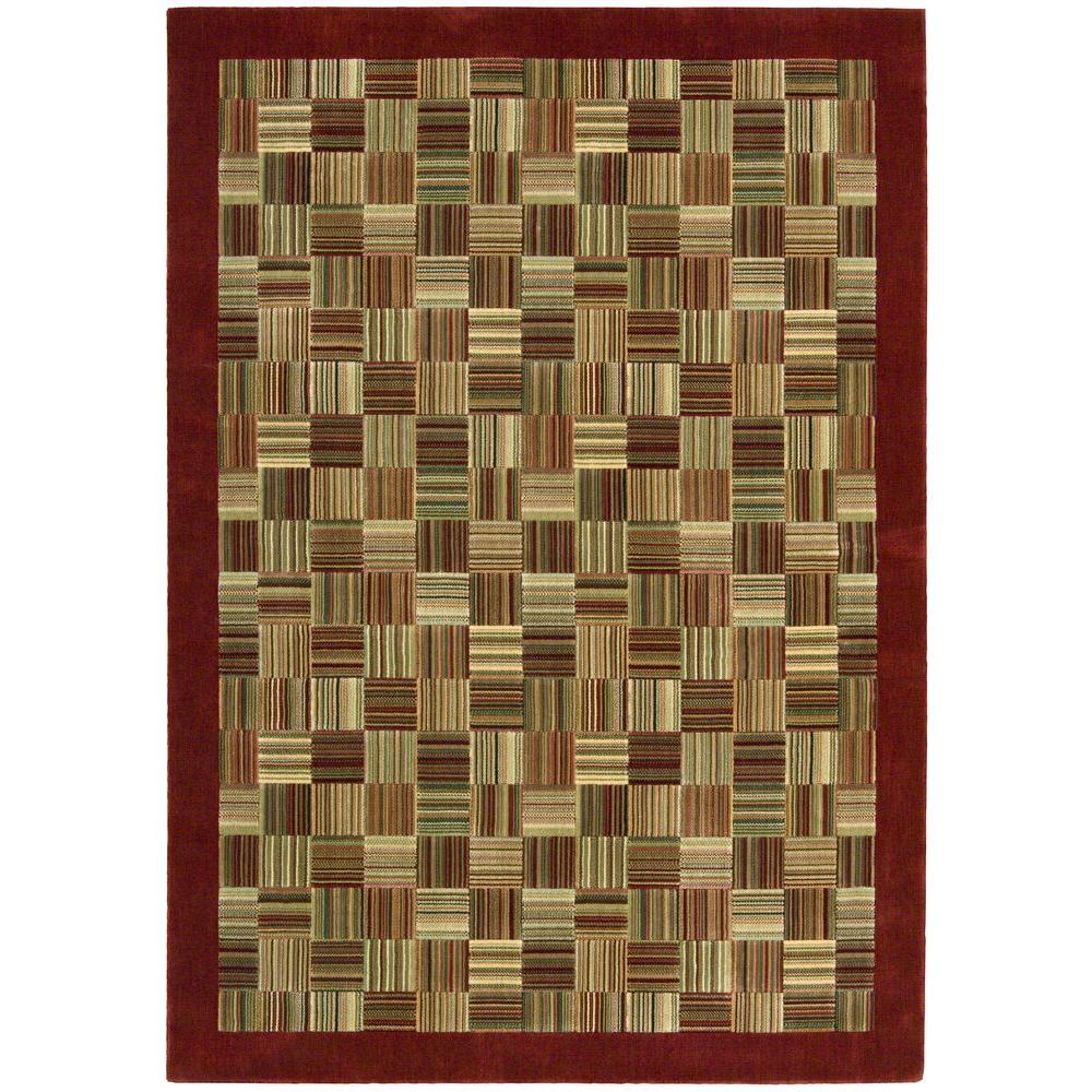 Nourison Overstock Parallels Brick 8 ft. x 11 ft. Area Rug392268 The