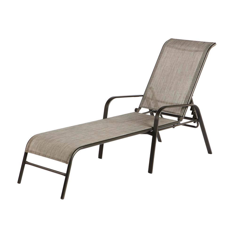 StyleWell Mix and Match Sling Outdoor Patio Chaise Lounge in Riverbed ...