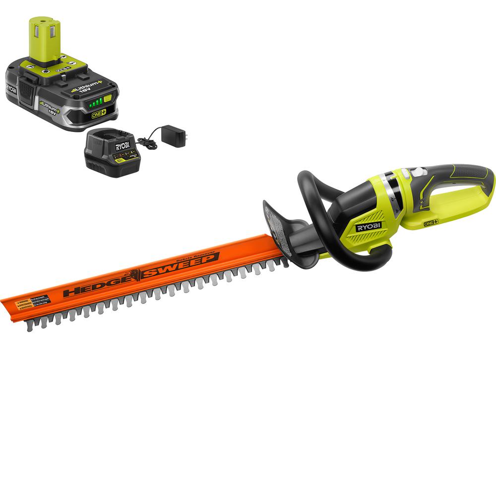 hedge trimmer trimmers cordless battery lithium ryobi ah volt ion charger included p2660 depot homedepot power equipment
