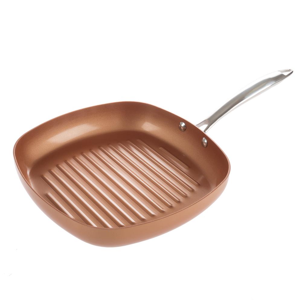 Trademark Non Stick 10.5 in. Copper Square Grill PanHW031051 The