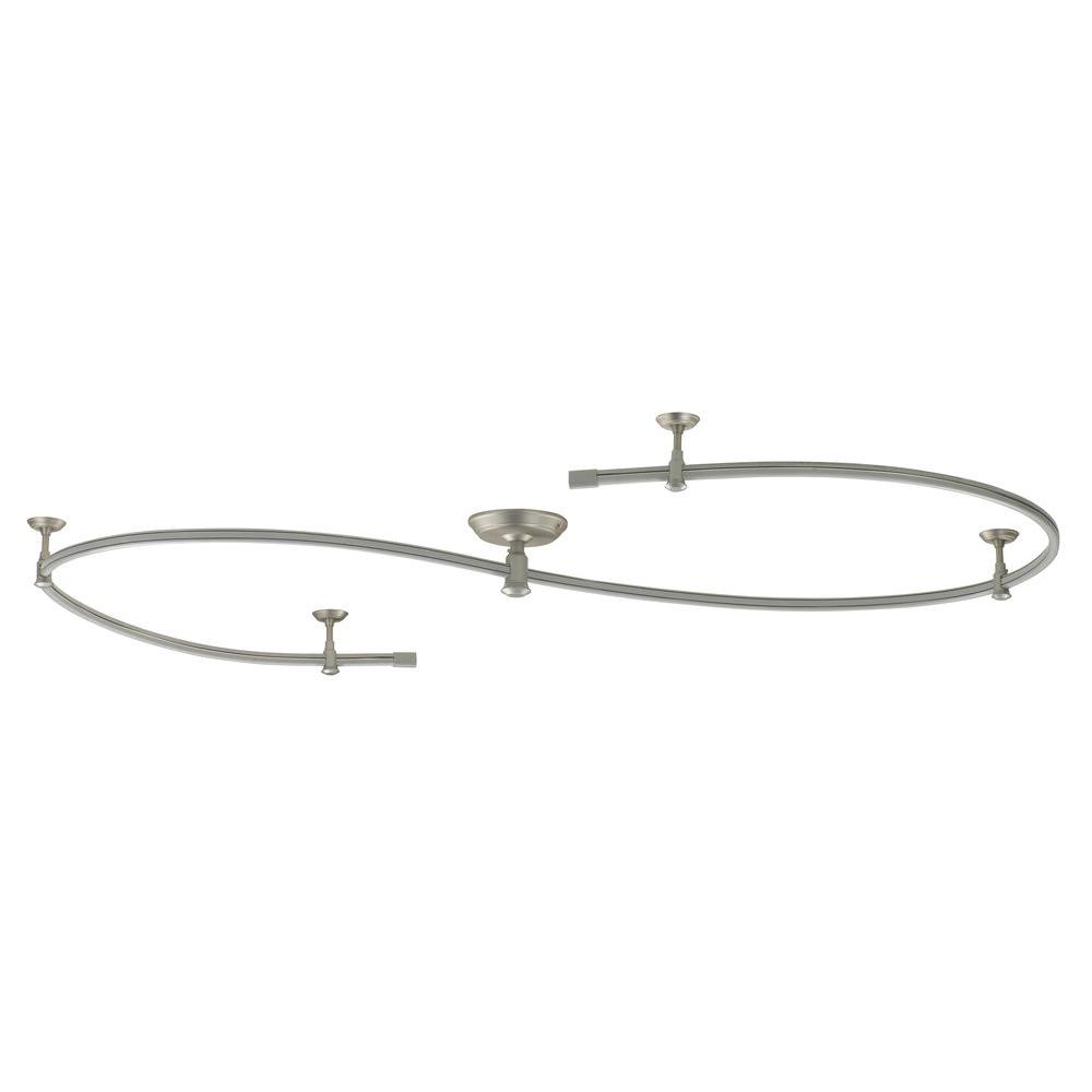 Commercial Electric 8 Ft Brushed Nickel Flexible Track Lighting Brushed Nickel Flexible Track Lighting
