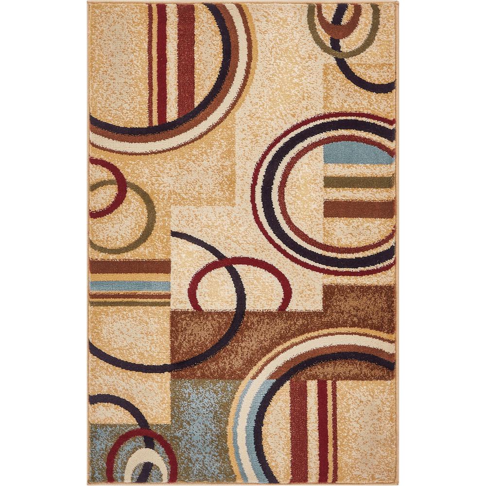 Well Woven Barclay Arcs & Shapes Modern Abstract Geometric Ivory 2'3" x 3'11" Accent Area Rug