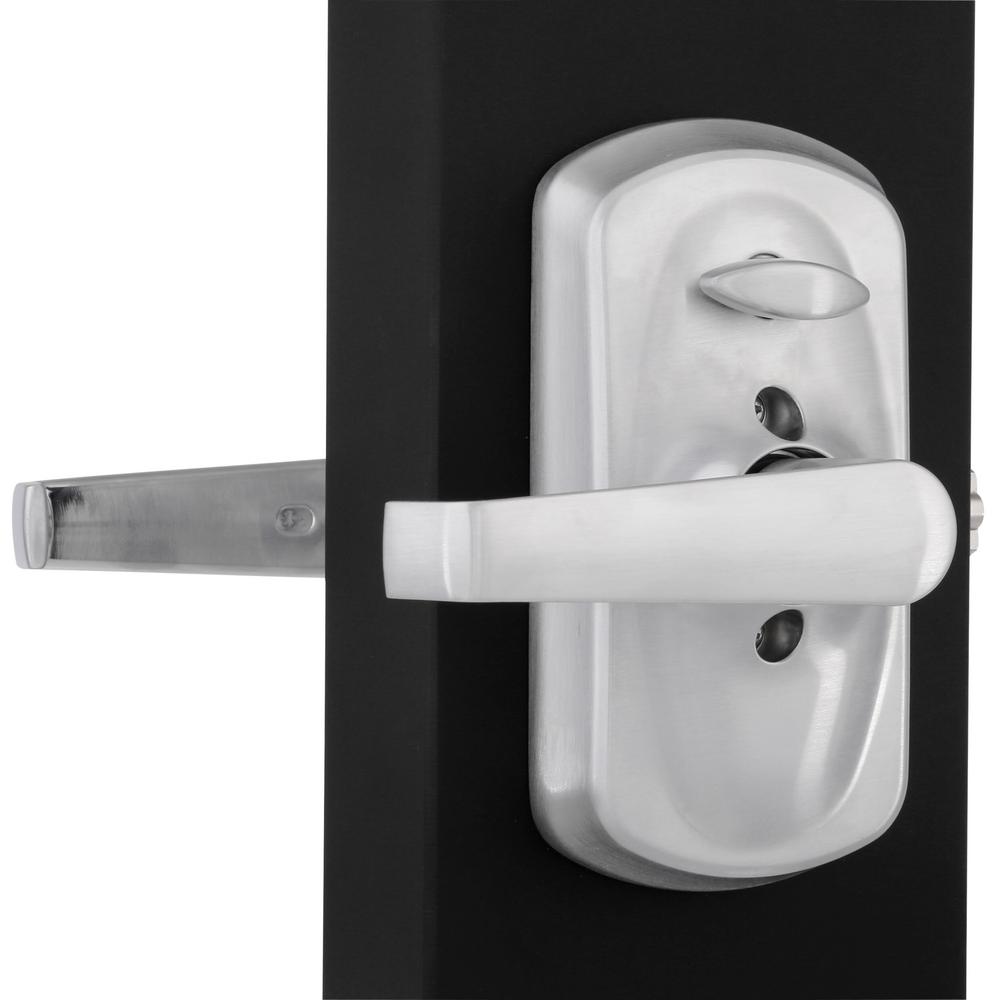 Schlage Plymouth Satin Chrome Electronic Door Lock With Elan Door Lever Fe595cs Ply V Ela 626 The Home Depot