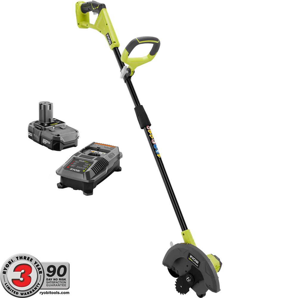 RYOBI ONE+ 9 in. 18Volt LithiumIon Cordless Edger 1.3 Ah Battery