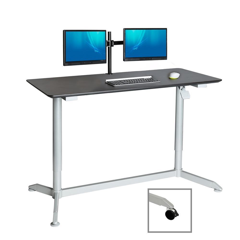 Seville Classics AIRLIFT Espresso 55 in SitStand Mobile Desk With