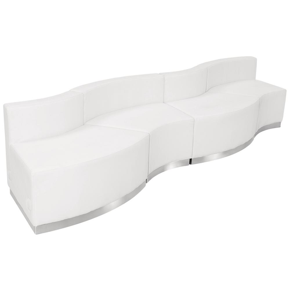 Flash Furniture 2Piece Implosion Black Velvet/Jefferson Black and Avanti White Vinyl Living