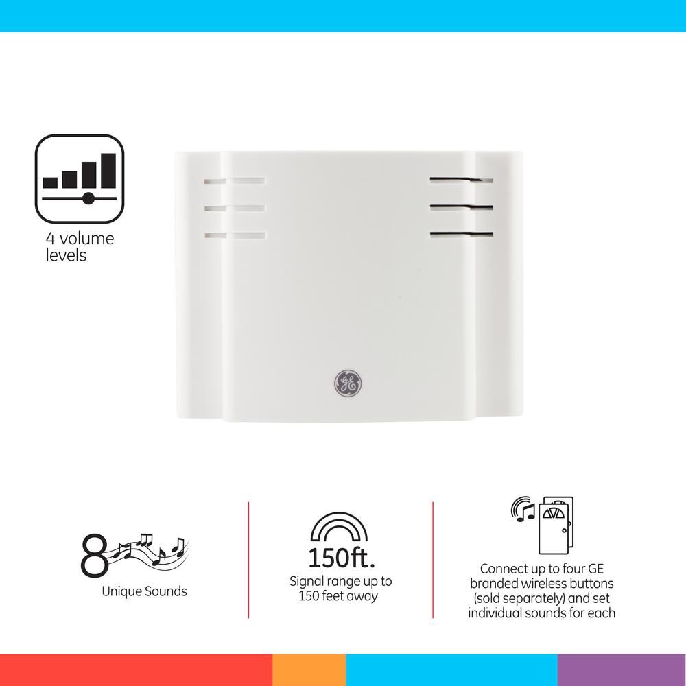 Ge Wireless Door Chime With 8 Unique Sounds The Ge Eight Chime Wireless Door Provides A Do It Yourself Project For Home Or Office Program Individual Sounds Multiple Doors Using Up