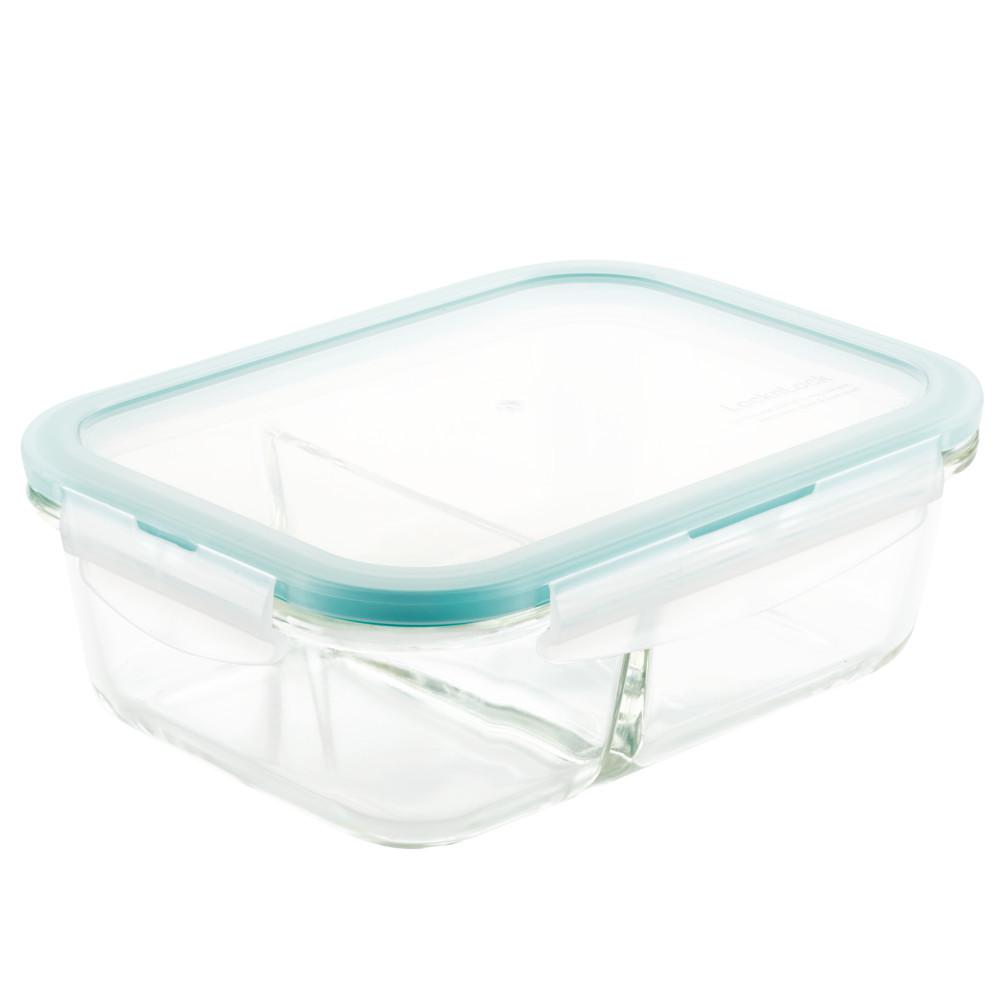 Lock Lock Purely Better Glass Divided Rectangular Food Storage Container 32 Ounce Llg445c The Home Depot