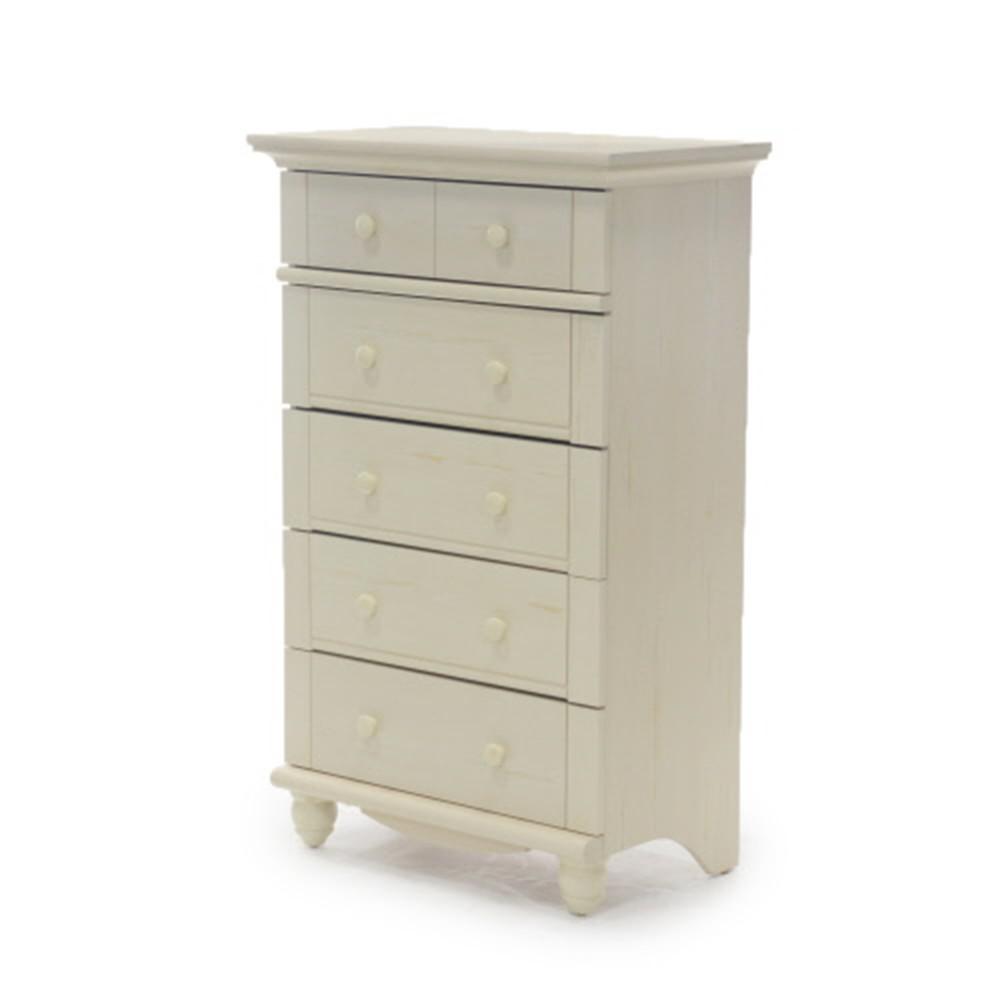 Harbor View 5 Drawer Antiqued White Chest 158015 The Home Depot