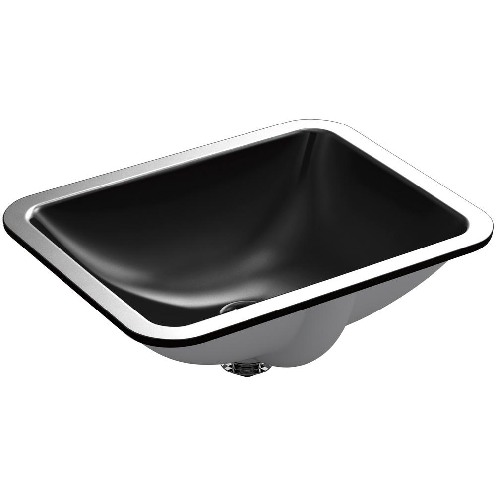 Kohler Caxton Rectangle Undermount Bathroom Sink In Black K 20000 7 The Home Depot - Kohler Caxton Rectangle 20 5 16 Undermount Bathroom Sink With Overflow Kohler Caxton Rectangle Undermount Bathroom Sink In Black K 20000 7 The Home Depot - Kohler Caxton Rectangle 20 5 16 Undermount Bathroom Sink With Overflow