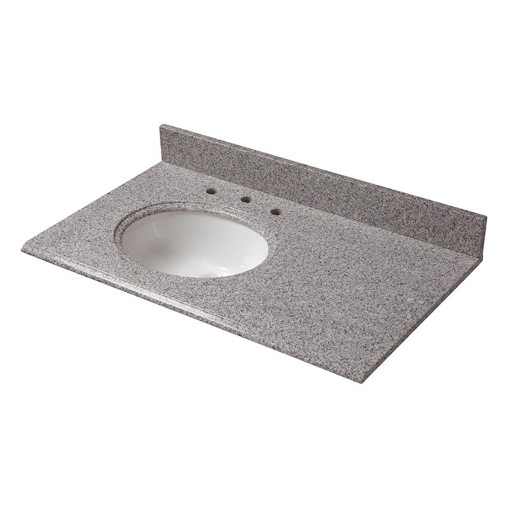 Sink On Left Side Vanity Tops Bathroom Vanities The Home Depot W Granite Vanity Top In Napoli With Offset Left Bowl And 8