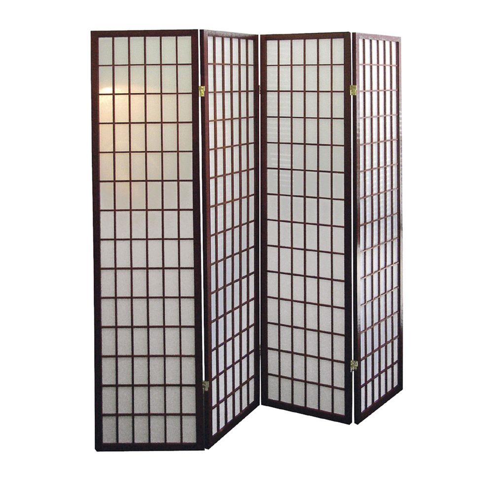 5 83 ft cherry 4 panel room divider r566 4 the home depot