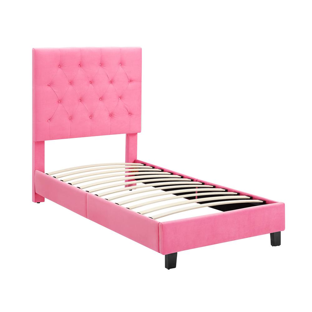 Faye Pink Twin Upholstered Bed With Ottoman Set Ufh052tbg The Home Faye Pink Twin Upholstered Bed With Ottoman Set Ufh052tbg The Home Depot