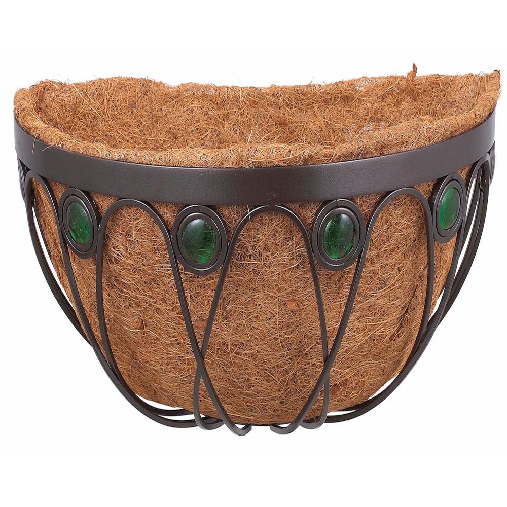 Arcadia Garden Products Emerald 20 inch Black Metal Coconut Wall Planter by Arcadia Garden Products