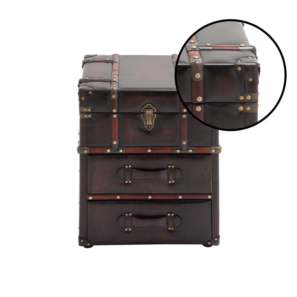 Espresso Brown Steamer Trunk Side Table Espresso Brown Steamer Trunk Side Table