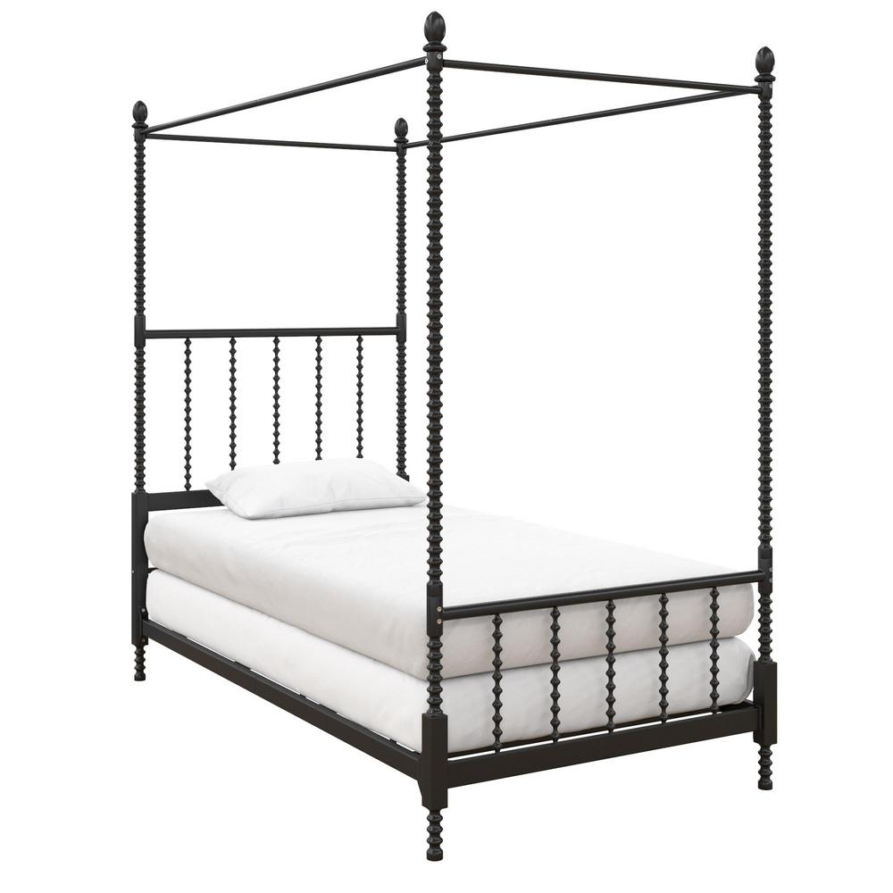 DHP Emerson Black Metal Canopy Twin Size Frame Bed-DE84559 ...