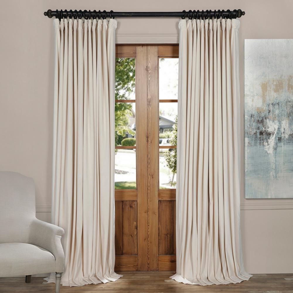 Blackout Rod Pocket Ivory Curtains D Window Blackout Signature Ivory Doublewide Velvet Curtain 100 In W X 84