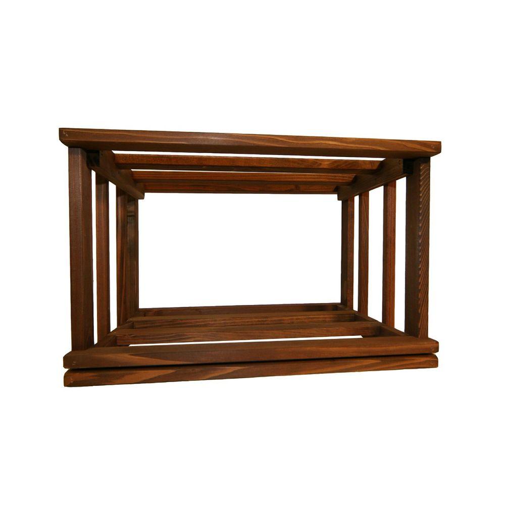 Mini Stack Series Open Bin Dark Walnut Stain Wine Rack 11 15 16 In Mini Stack Series Open Bin Dark Walnut Stain Wine Rack 11 15 16