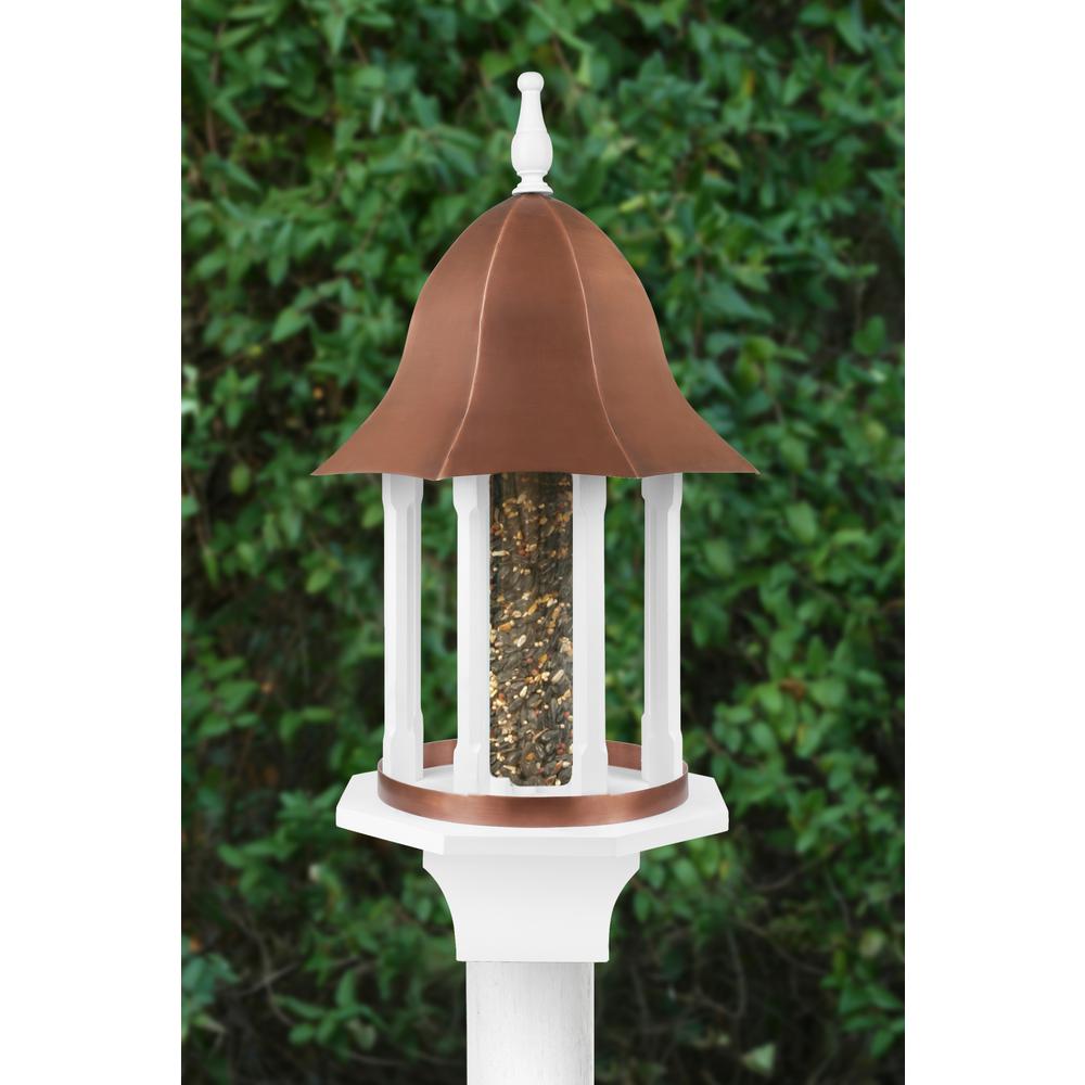 Good Directions Manor Extra Large Bird Feeder With Pure Copper Roof 8 Lbs Seed Capacity Bf104wwht The Home Depot