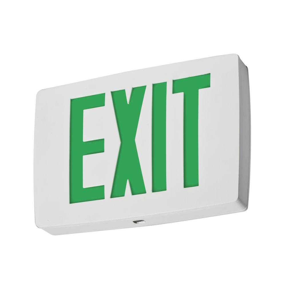 Lithonia Lighting Single Face Red Quantum Die Cast White LED Exit Sign ...