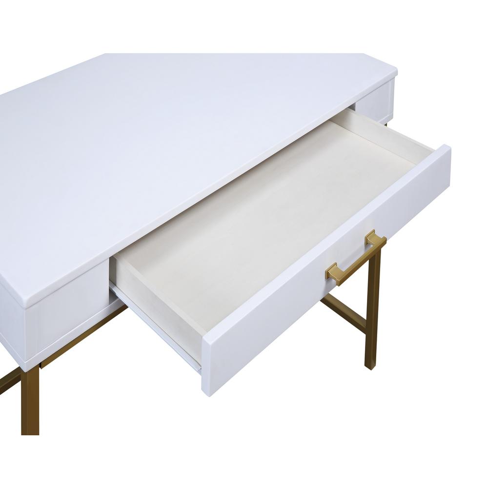 Osp Home Furnishings Modern Life Desk With White Matte Top And Gold Metal Legs Mdr36 Wh The Home Depot