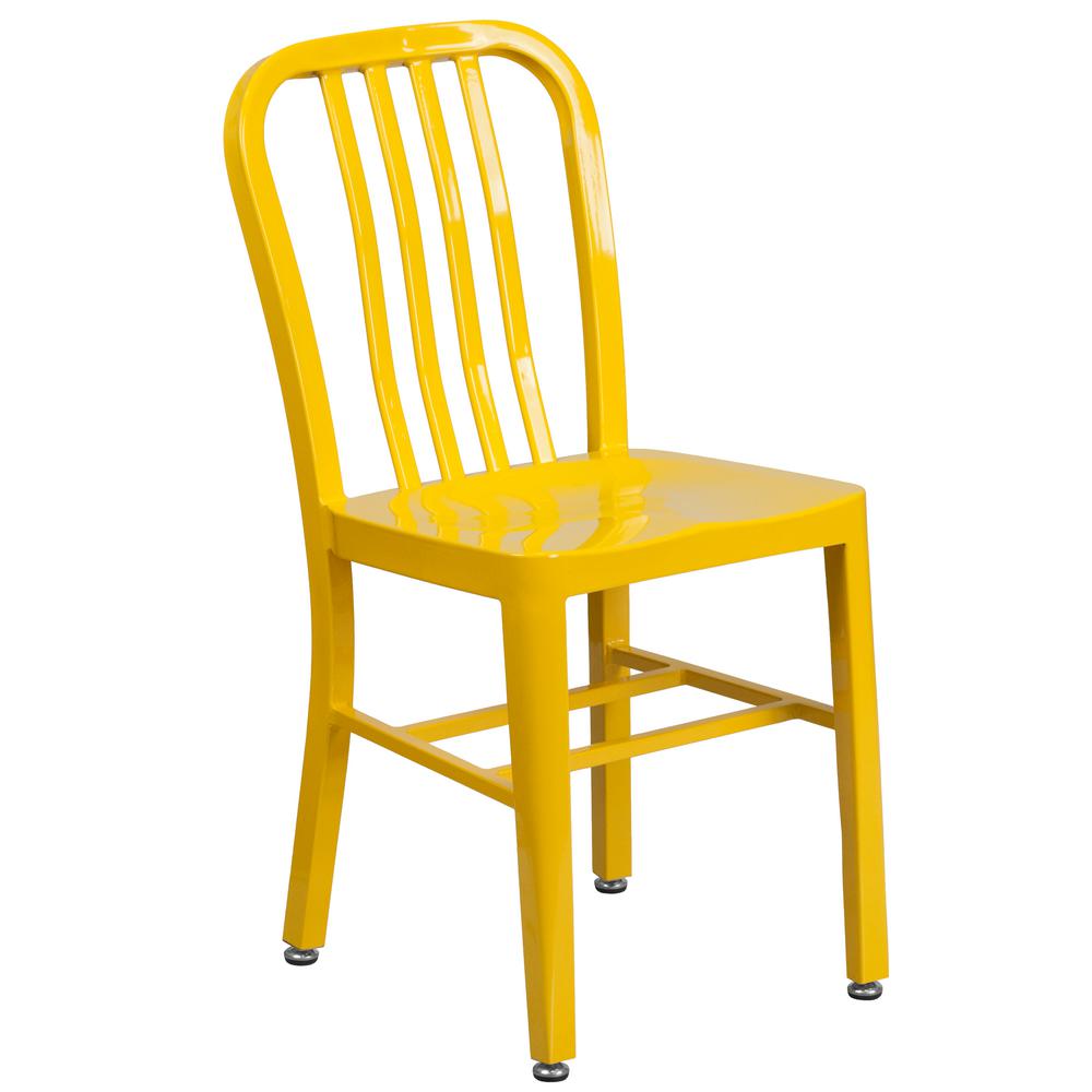 Carnegy Avenue Metal Outdoor Dining Chair in Yellow-CGA-CH-172799-YE-HD