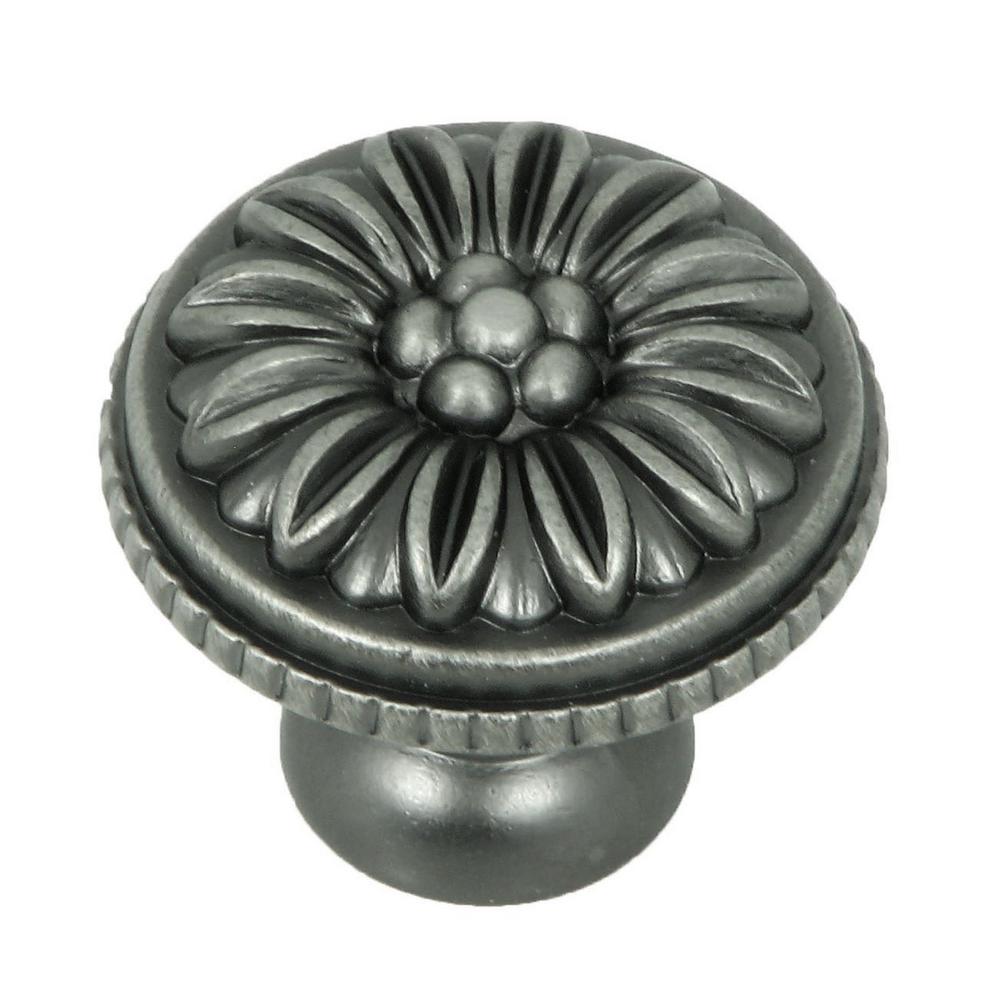 Stone Mill Hardware Dahlia 13/8 in. Weathered Nickel Round