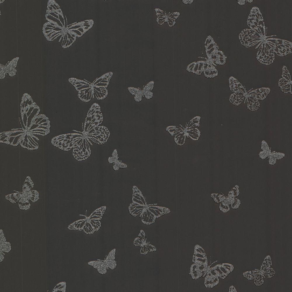 Pearl Black Butterfly Wallpaper Sample
