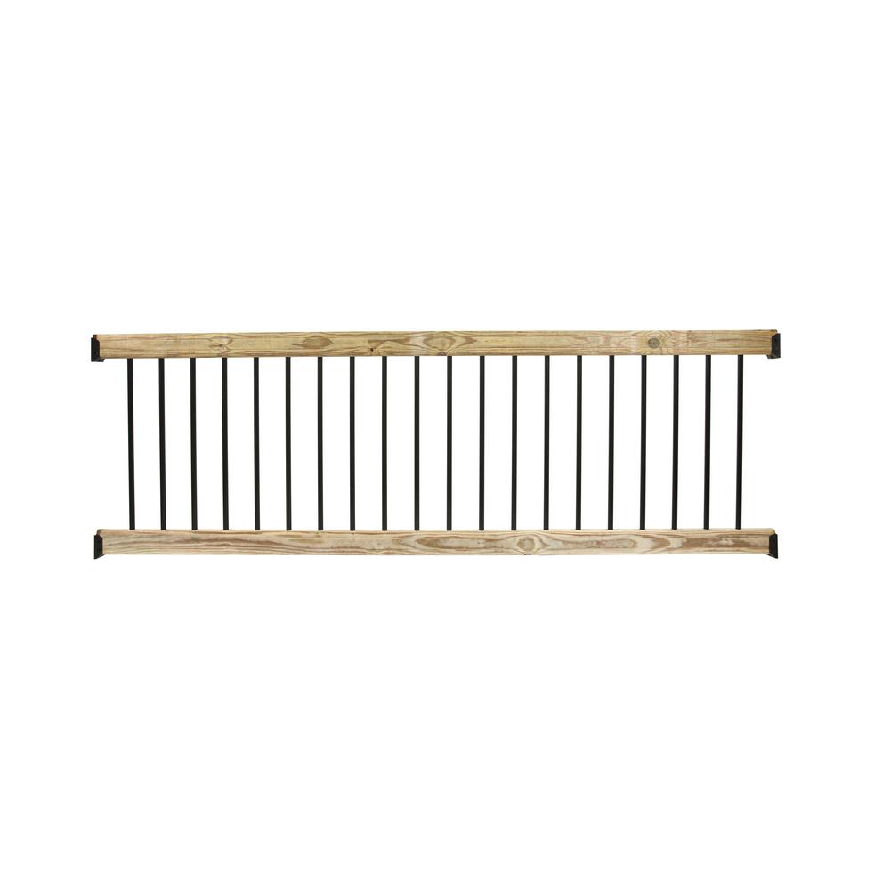 Deckorail 8 Ft Aluminum Pressure Treated Southern Yellow Pine Deck Rail Kit