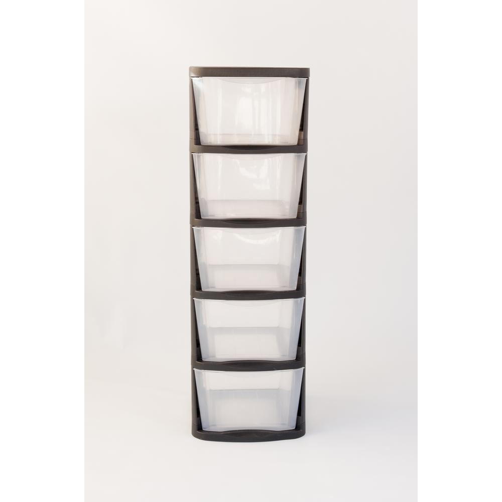 Storage Tower Pull Out Cabinet Organizer Bins Plastic Black Frame Storage Tower Pull Out Cabinet Organizer Bins Plastic Black Frame Clear 5 Drawer