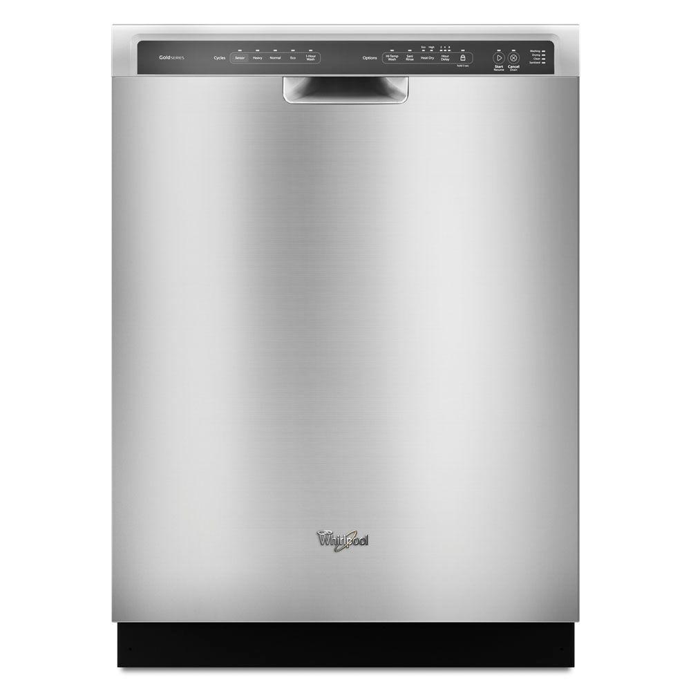 Whirlpool Front Control Built-In Tall Tub Dishwasher in Monochromatic ...